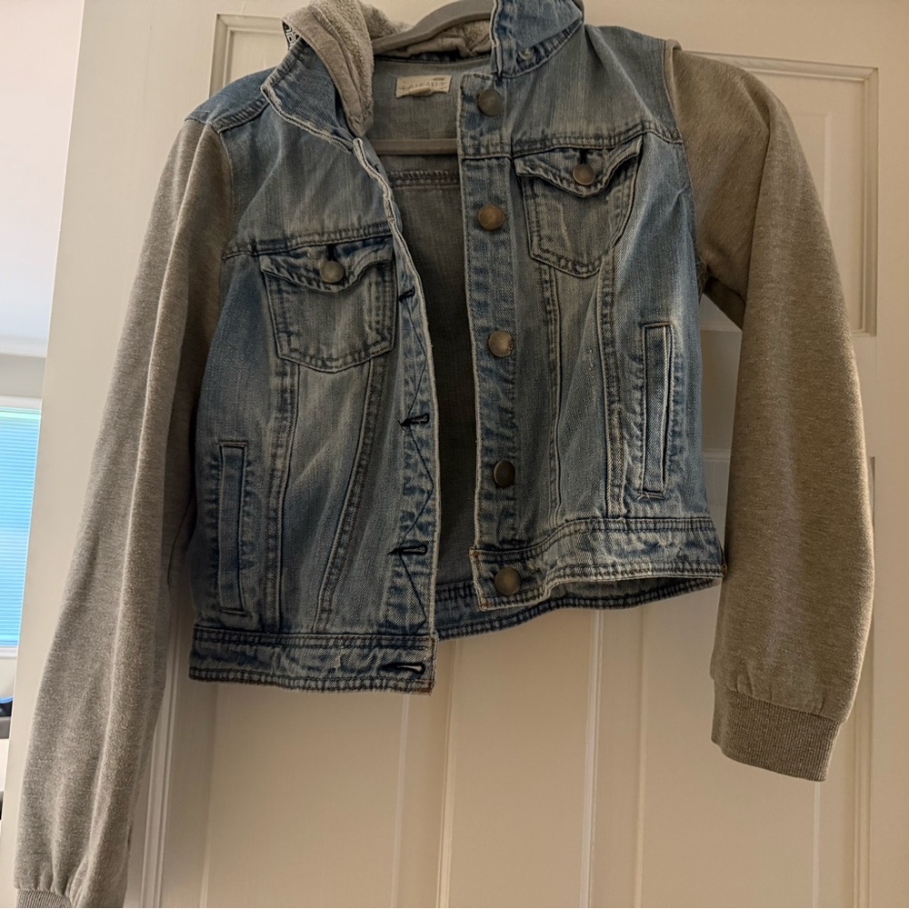 La Hearts Denim and Gray Jean Jacket